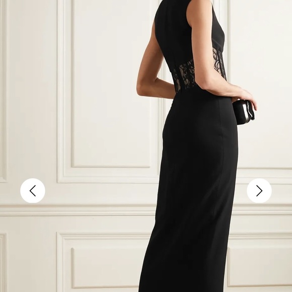 SOLD Rasario black lace slit long dress gown - Picture 4 of 7